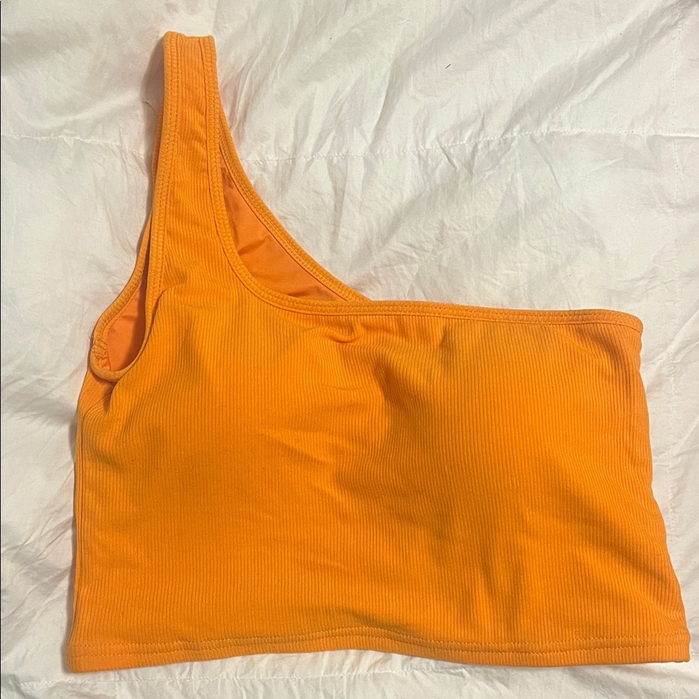 Klassy Network Vibrant Orange Asymmetrical Tank